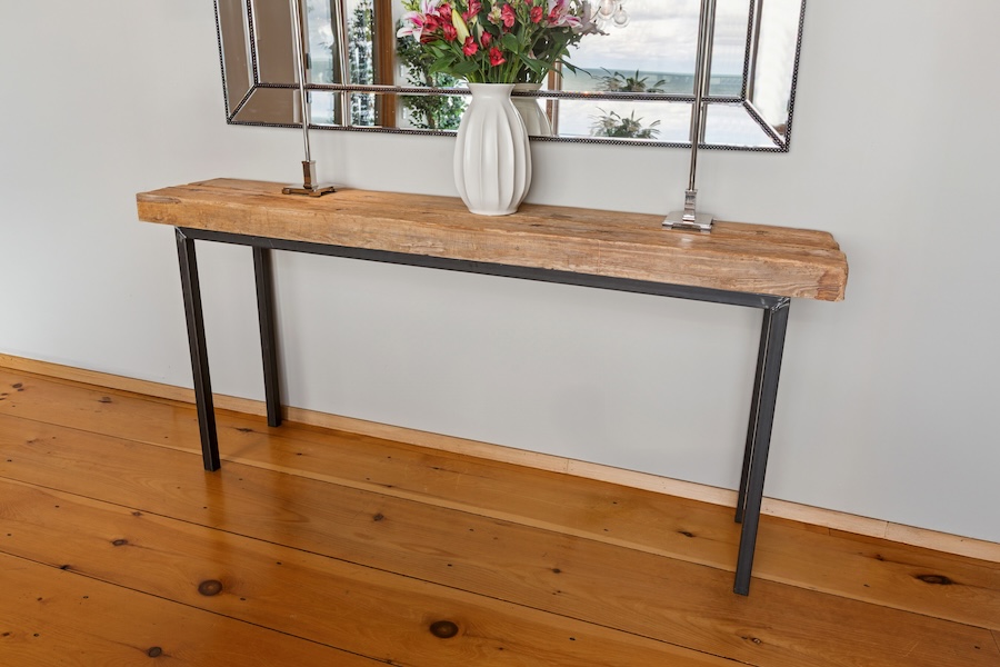 console table with wood from a shipwreck