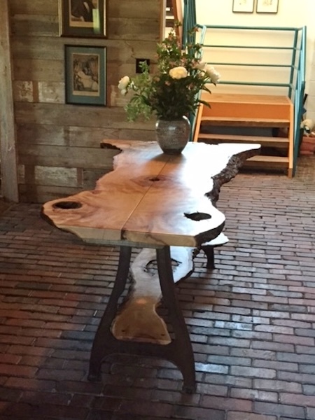 live edge console table