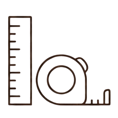 ruler and tape measure outline icon